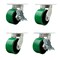 Service Caster 6'' Heavy Duty Green Poly on Cast Iron Caster Set 2 Swivel Lock 2 Brakes, 4PK CRAN-SCC-KP92S630-PUR-GB-BSL-2-SLB-2 - alternate 1